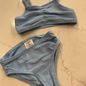Light Blue Textured Bikini Set